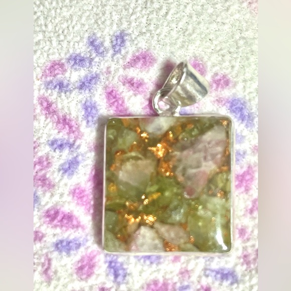 Copper ruby zoisite pendants sterling silver plated U Pick! artisan India tribal - Picture 12 of 15